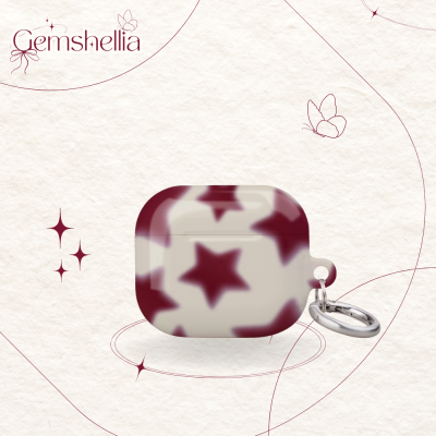 Ốp Airpod Họa Tiết Ngôi Sao Đỏ Mận