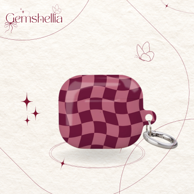 Ốp Airpod Caro Hồng Rượu