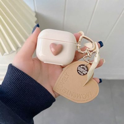 ốp AirPods trái tim nâu